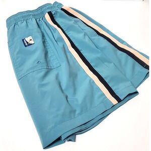 Chubbies Swimwear Trunks XL Blue Striped Sides Pink/Navy Lined Pocket Drawstring